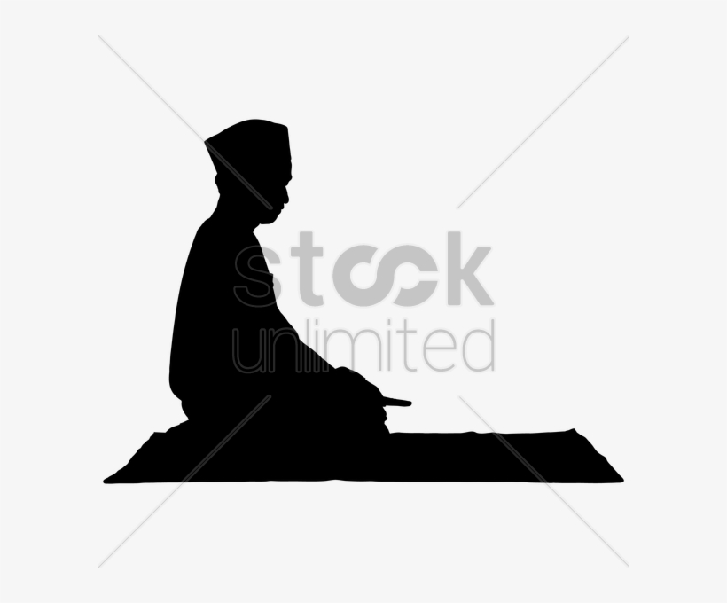 Silhouette Of A Man Praying V矢量图形 - Muslim Man Praying Silhouette, transparent png download