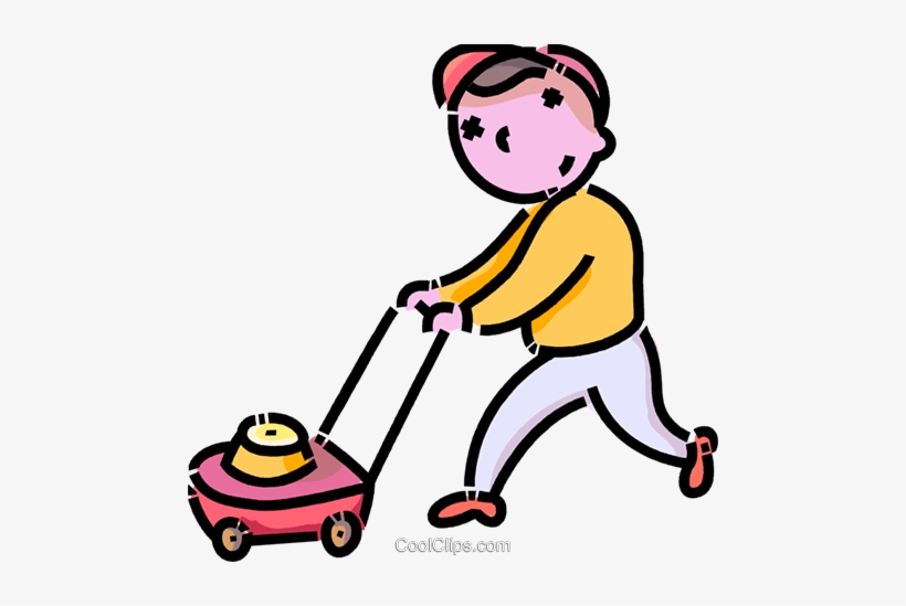 Boy Cutting The Grass Royalty Free Vector Clip Art - Clip Art, transparent png download