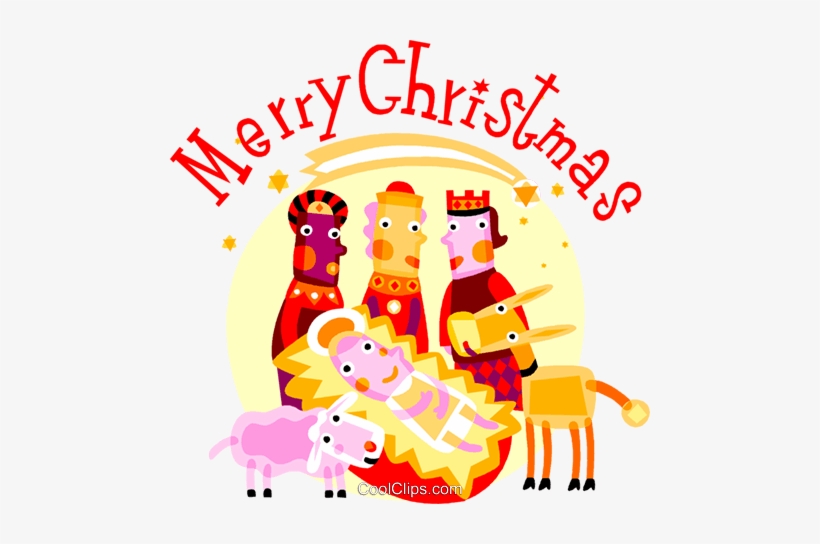 Wise Men With Baby Jesus And Animals Royalty Free Vector - Baby Jesus, transparent png download