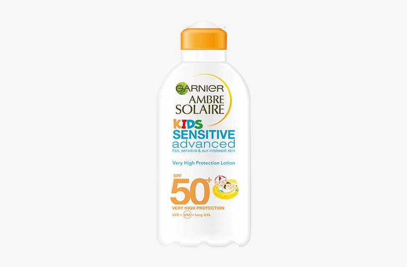 Ambre Solaire Resisto Kids Spf 50 Lotion Large - Garnier Ambre Solaire Sensitive Advanced 50+ 200 Ml, transparent png download