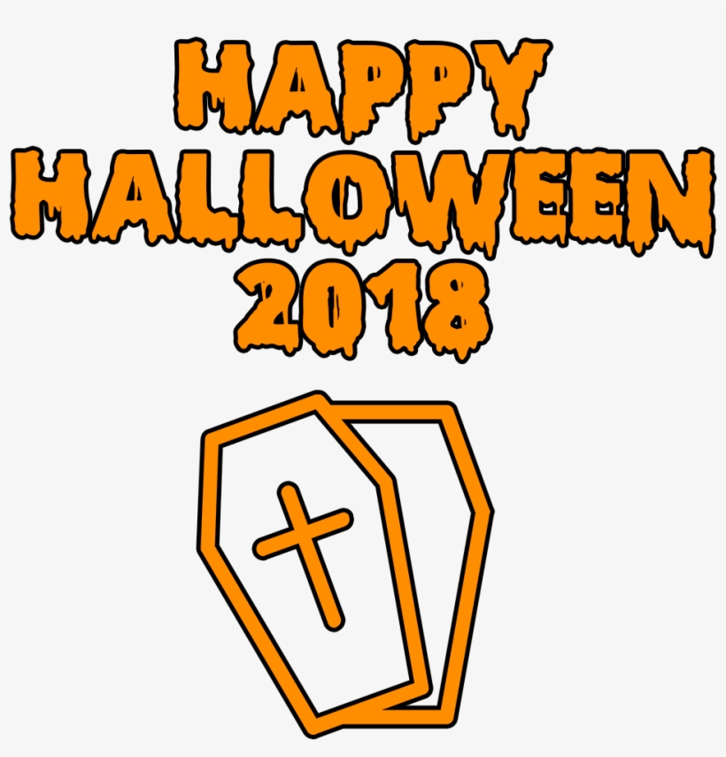 Happy Halloween 2018 Scary Coffin Bloody Font - Clipart Happy Halloween Transparent, transparent png download