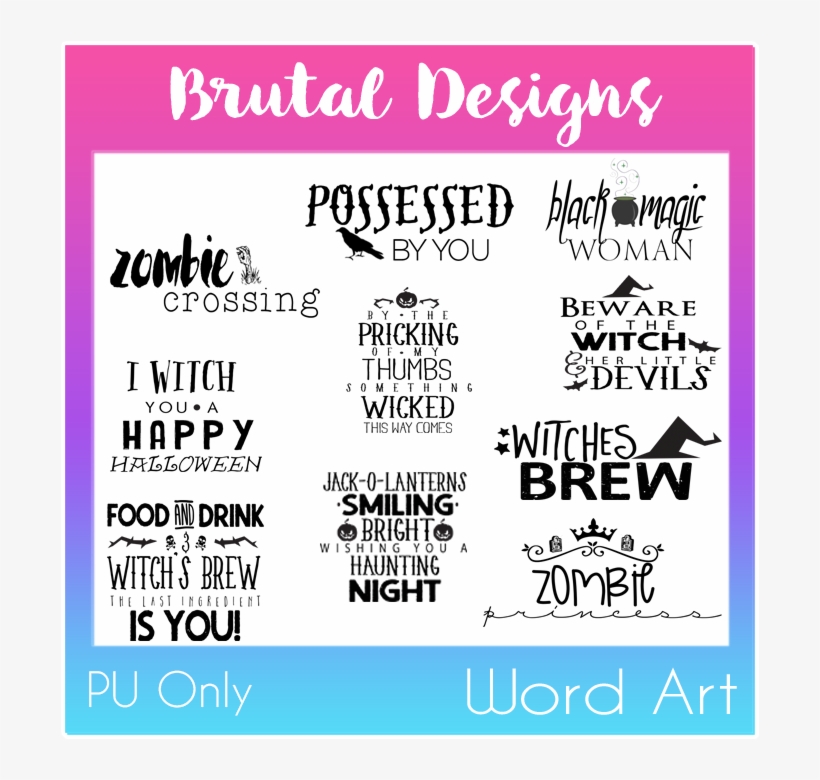 New Halloween Word Art 1-10 - Art, transparent png download
