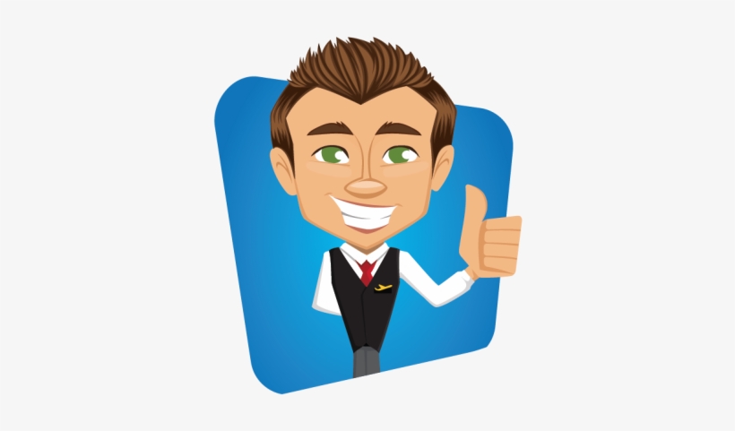 Male Flight Attendant Clipart Image - Male Flight Attendant Clipart, transparent png download