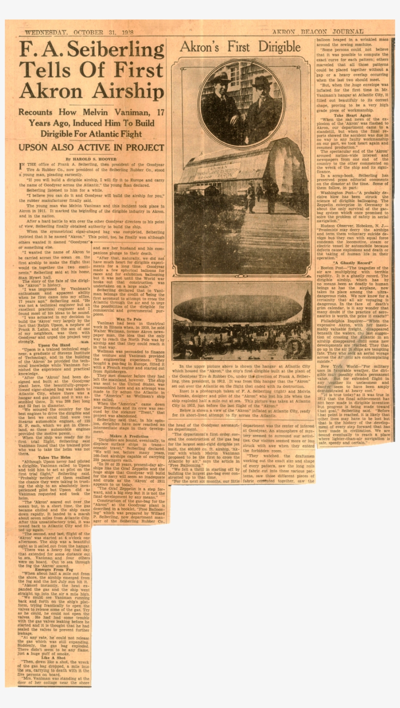 How The Goodyear Blimp Got Its Start - Stan Hywet Hall & Gardens, transparent png download