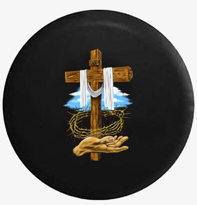 Wooden Cross Crown Of Thorns Jesus God Blessed Life - Cross, transparent png download