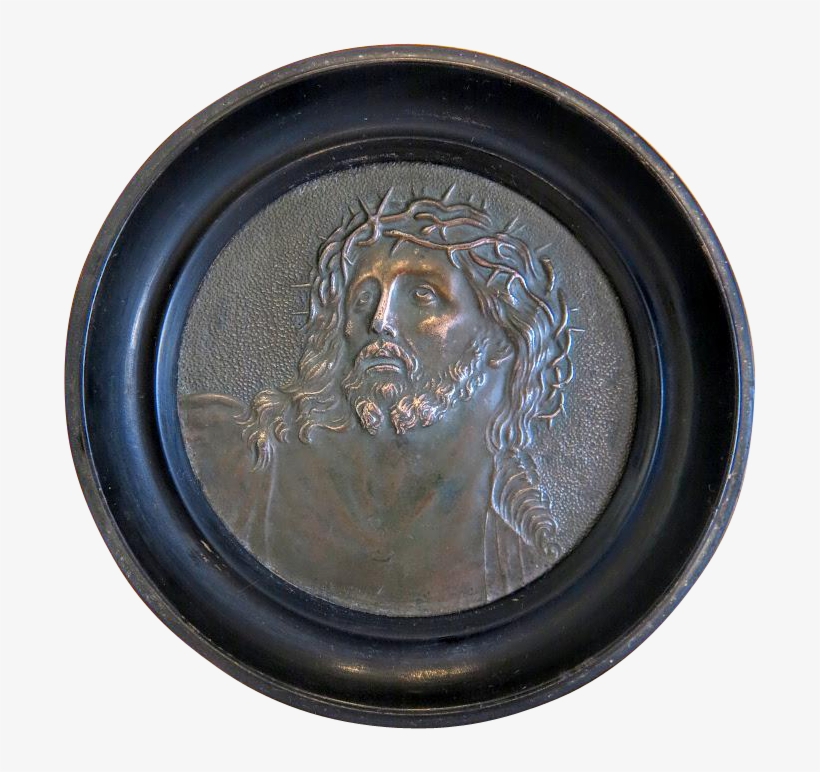 Antique Copper Plaque Depicting The Portrait Of Jesus - Relief, transparent png download