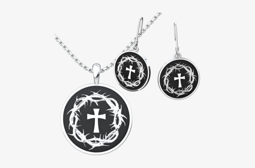 Crown Of Thorns & Cross Set - Crown Of Thorns & Cross Ring (sterling Silver), transparent png download