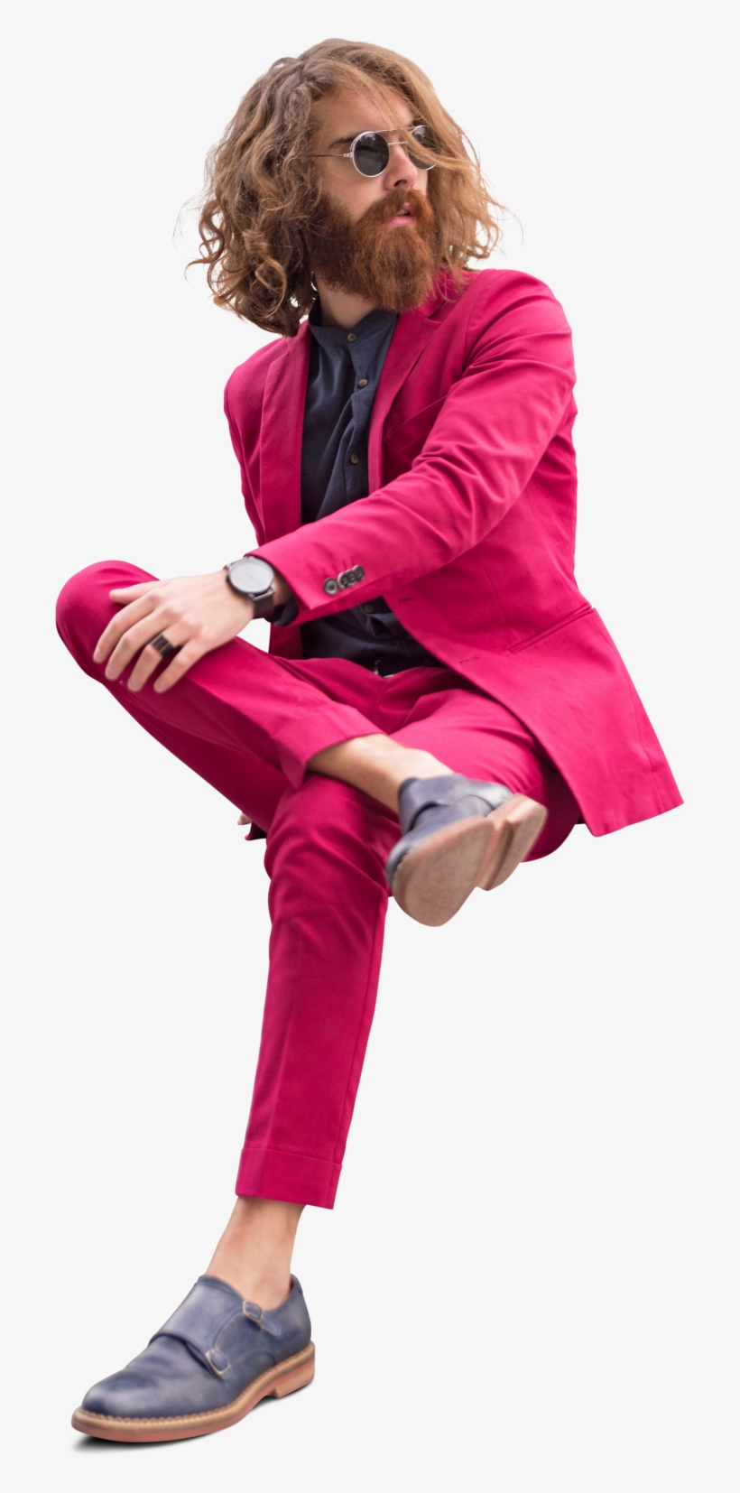 Mrcutout Stylish Hipster Beard Man Sitting Like A Boss - Beard, transparent png download