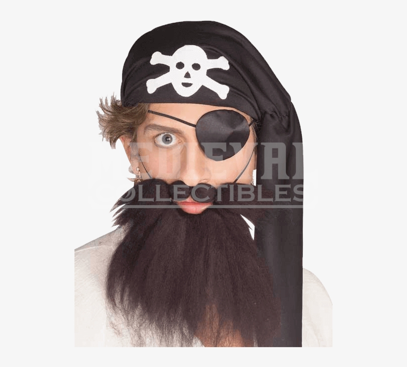 Pirate Beard And Mustache Set - Adult Beard - Pirate Beard And Moustache - Adult One, transparent png download