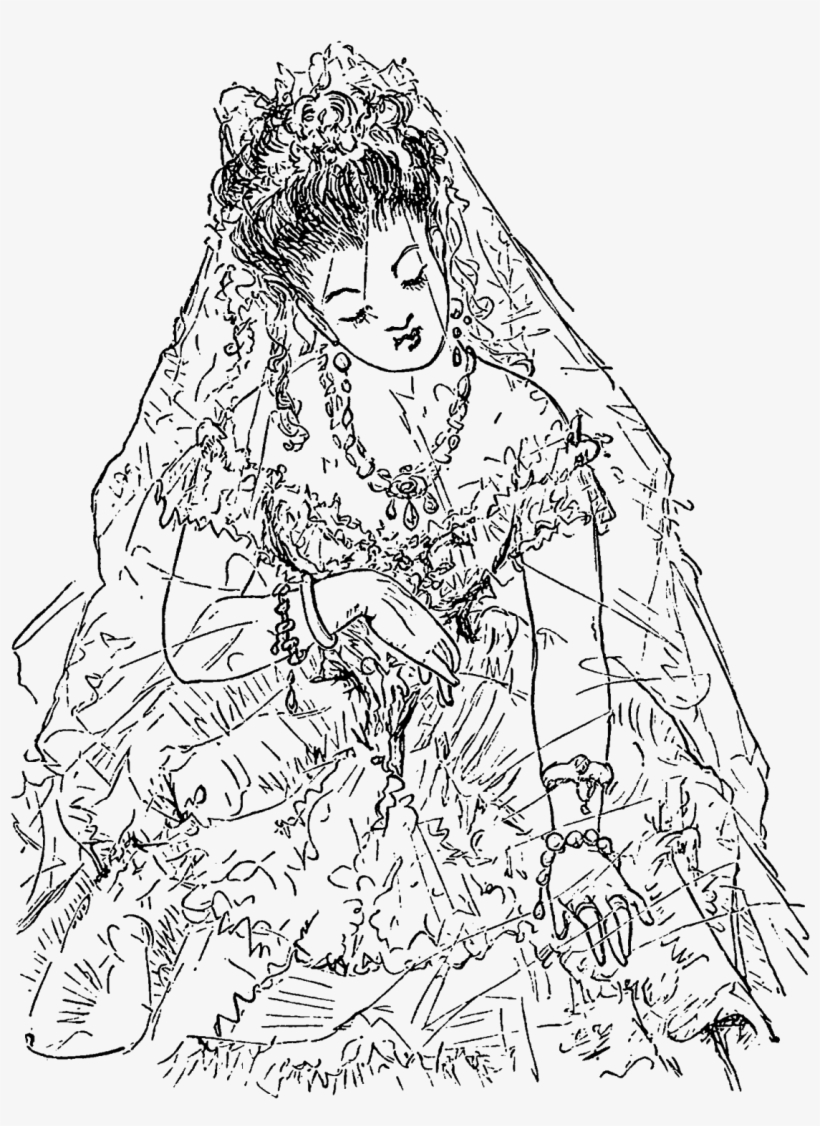 Digital Vintage Bride Illustration Download - Bride, transparent png download
