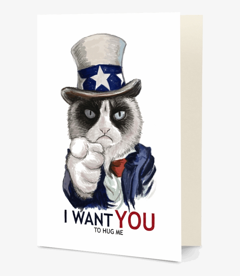 Dailyobjects Uncle Sam Cat A5 Greeting Card Buy Online - Uncle Sam Cat, transparent png download