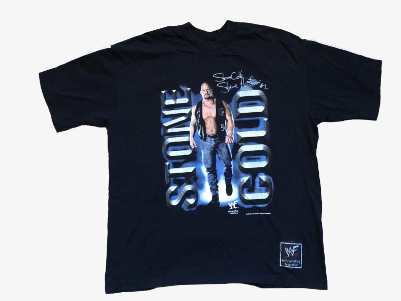 1999 Wwf Stone Cold Steve Austin Shirt Black Size X-large - Shirt With Patches, transparent png download