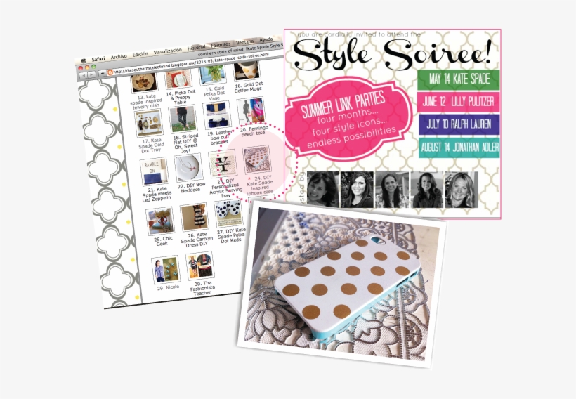 Kate Spade Style Soiree Invite - Motif, transparent png download