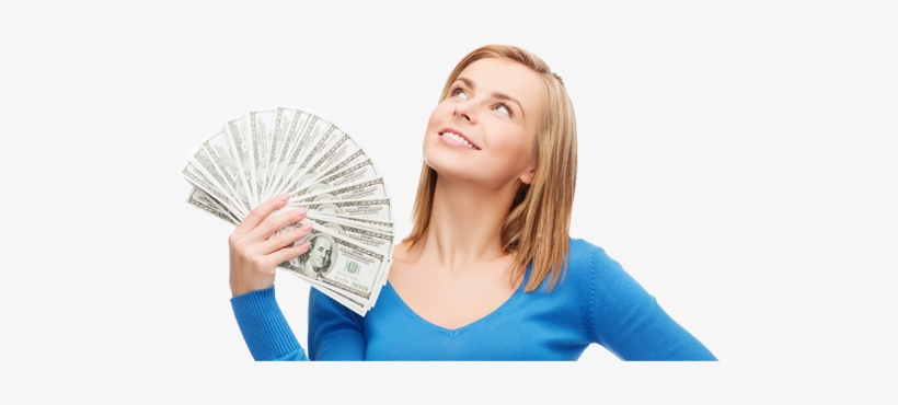 Woman Holding Money - Arizona Central Mortgage, transparent png download