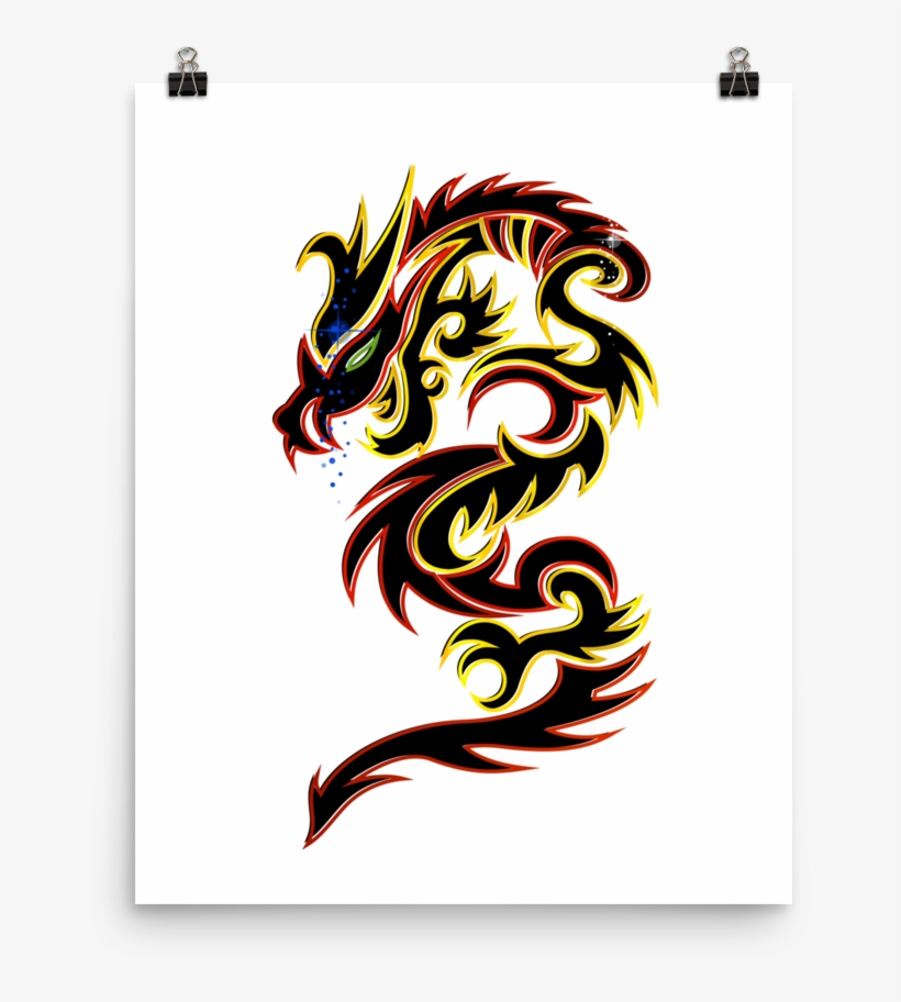 Tattoo Tribal Dragon Poster - Dragon, transparent png download
