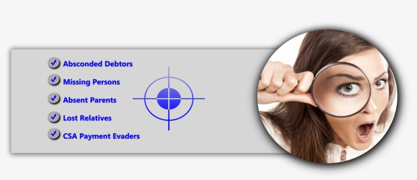 Track And Trace Banner With Office Woman Holding Magnifying - Circle, transparent png download