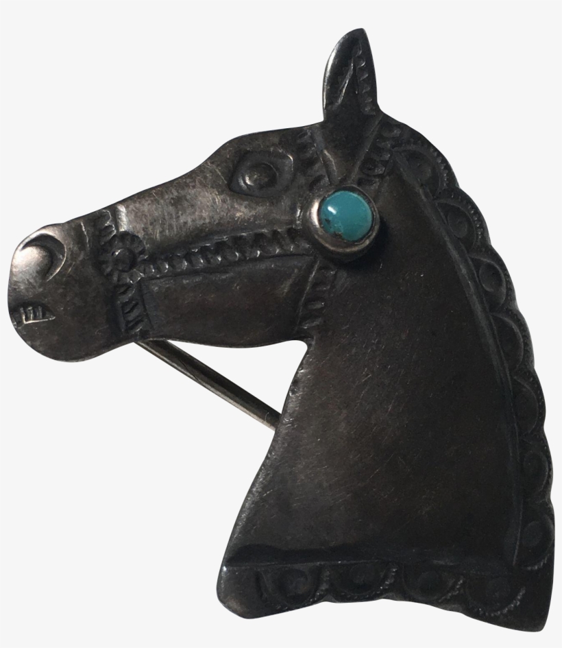 Vintage Native American Sterling Silver Horse Head - Horse, transparent png download