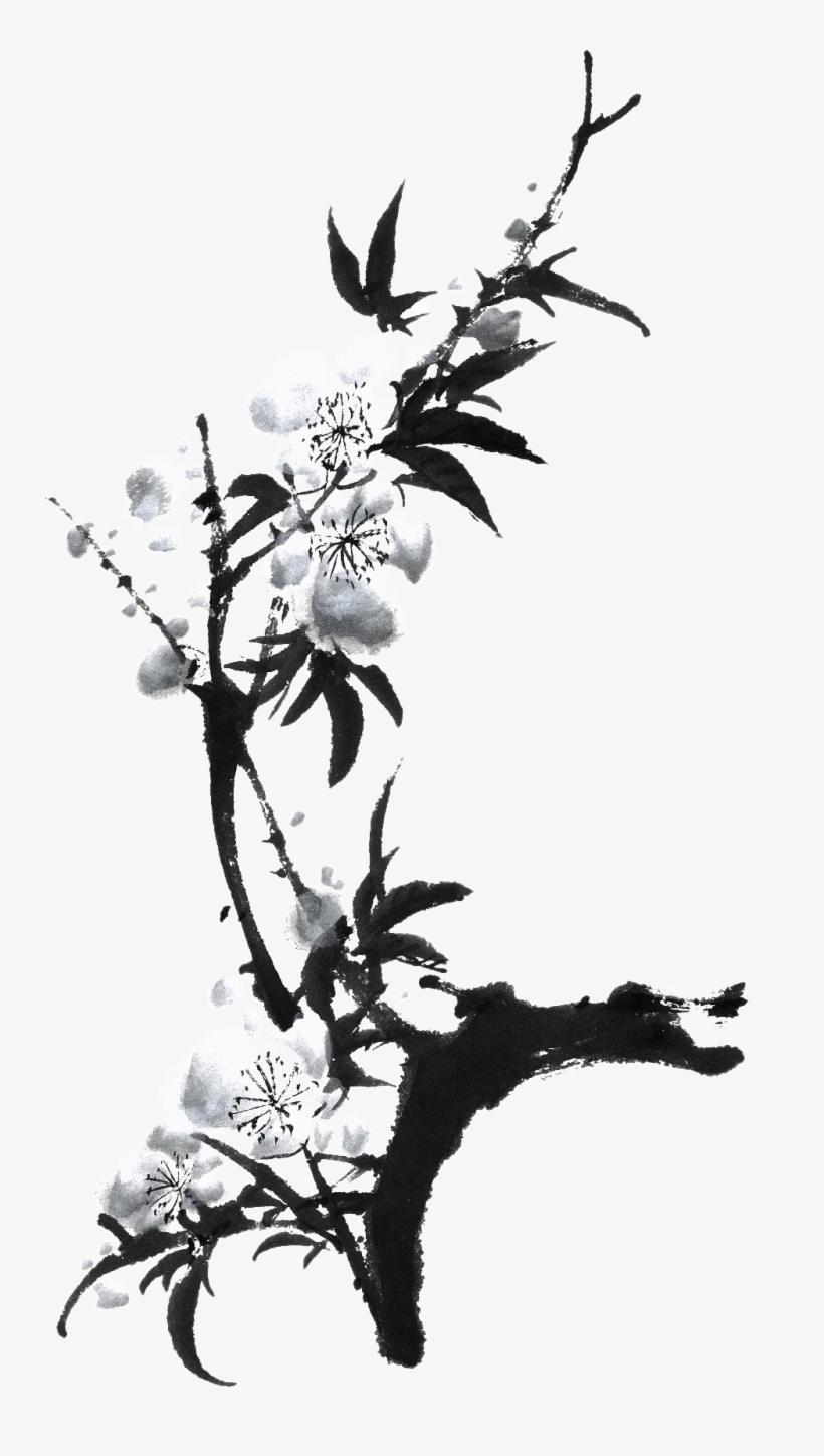 Ink Peach - 桃花 国画, transparent png download