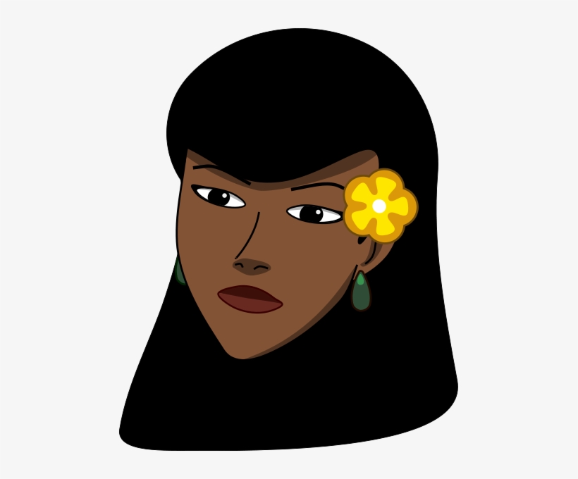 Woman Head With Flower Png Clip Arts - Young Black Women Clipart, transparent png download