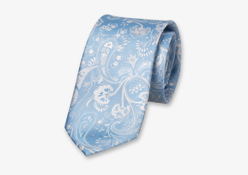 Light Blue Tie - Krawatte Paisley Blau, transparent png download