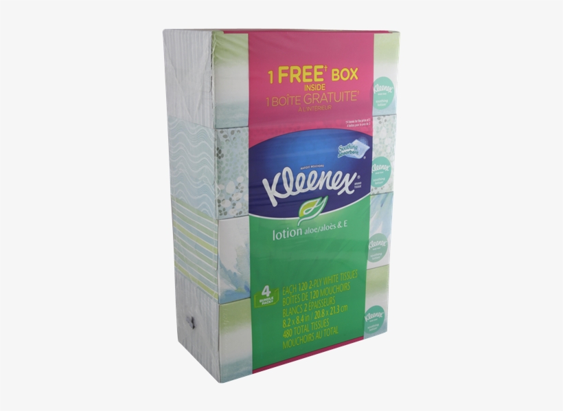 Kleenex Lotion Facial Bonus 4pk - Kleenex Lotion Facial Tissue, 120 Count, (3 Pack), transparent png download