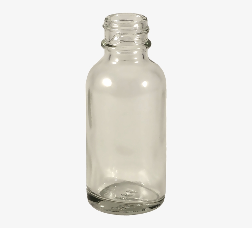 1 Oz Clear Glass Boston Round Bottle - Glass Bottle, transparent png download