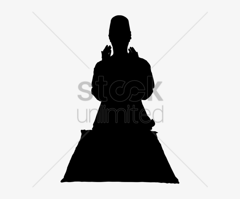 Silhouette Of A Man Praying V矢量图形 - Vector Graphics, transparent png download