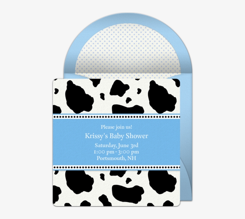 Cow Pattern Online Invitation - Cow Print, transparent png download