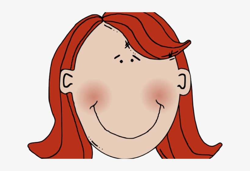 Red Hair Clipart Child Head - Woman Face Clipart, transparent png download