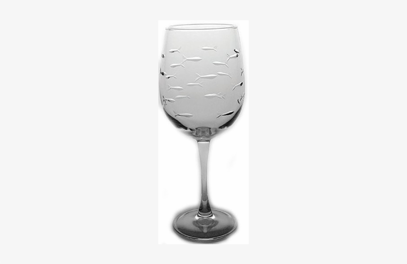 Rolf Glass Fish Wine Glass - Rolf Glass School Of Fish 12oz. Tulip Wine Glass-set, transparent png download