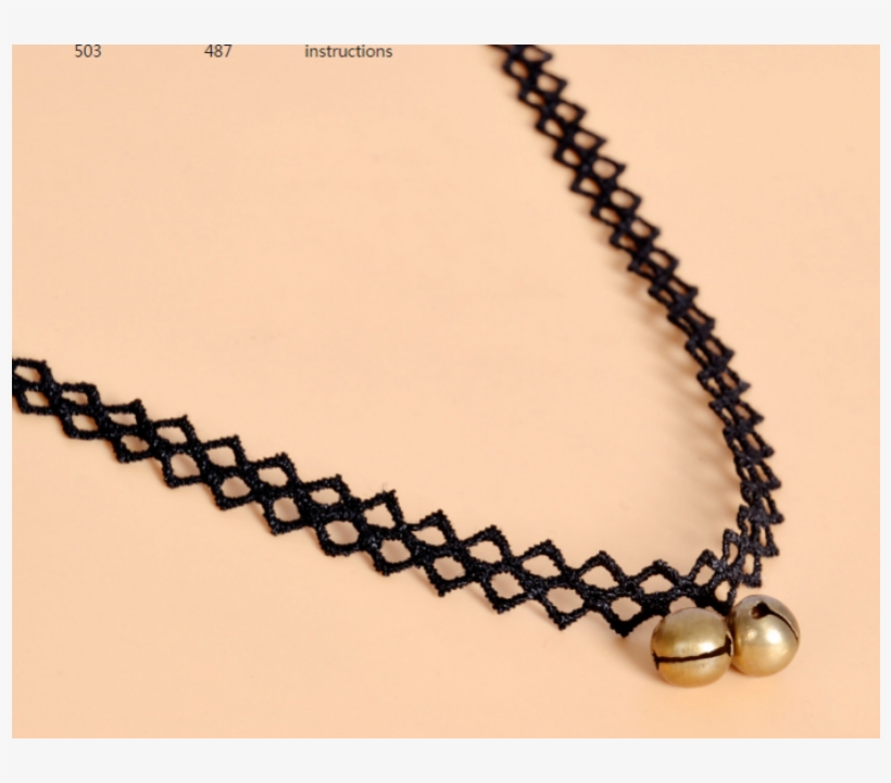 Women Simple Bell Hanging Lace Necklace N-08 Image - Necklace, transparent png download