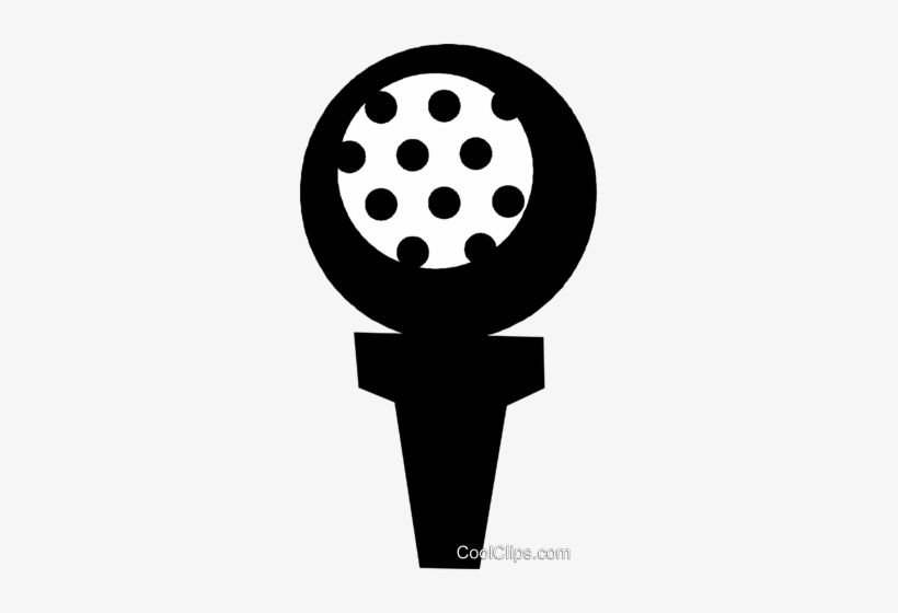 Golf Ball On A Tee Royalty Free Vector Clip Art Illustration - Illustration, transparent png download