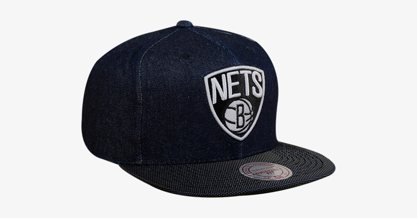 Mitchell & Ness Nba Brooklyn Nets Raw Denim Snapback - Nba Brooklyn Nets Flat Brim Flex Fit Wool Hat, Large/x-large, transparent png download