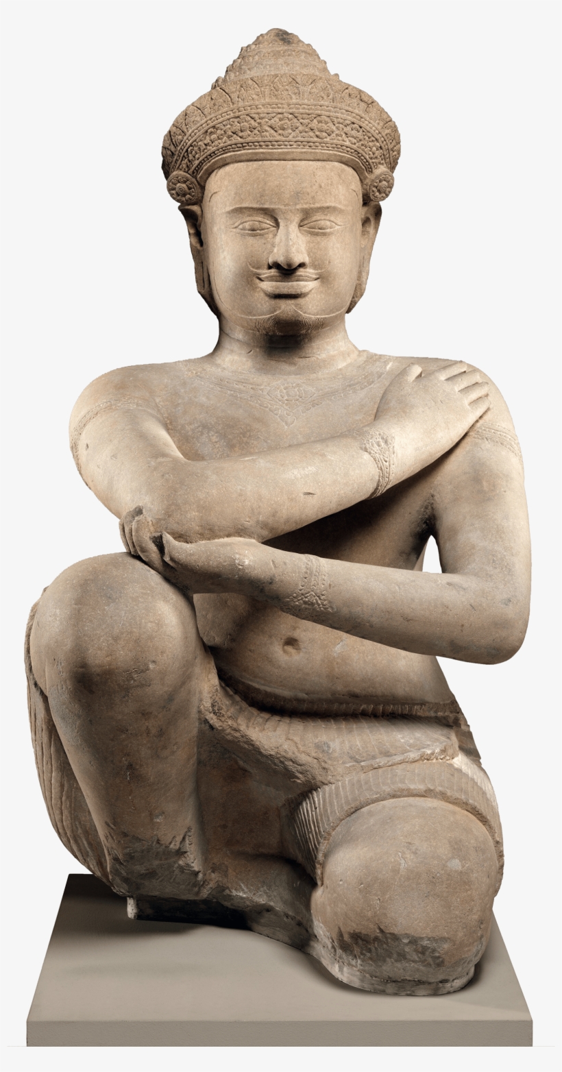 Kneeling Male Attendant, 945 Ce Khmer - Khmer Empire Artefacts, transparent png download