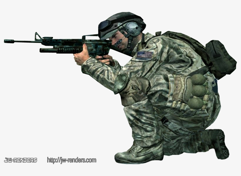 6 Usmc Assaultrifle Kneeling Render - Sniper Kneeling Png, transparent png download