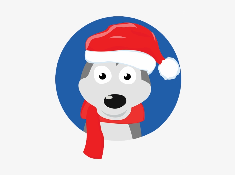 Christmas Siberian Husky - Husky Christmas Clipart, transparent png download