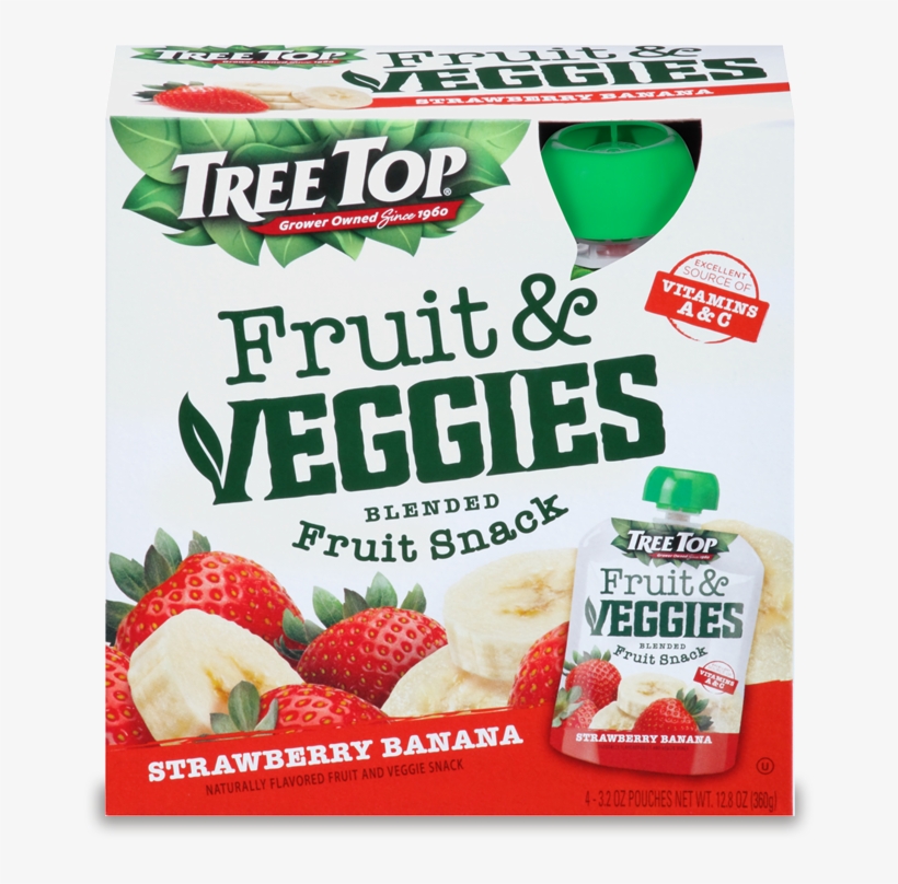 Strawberry Banana Fruit & Veggies Blended Fruit Snack - Tree Top Fruit & Veggies Strawberry Banana Blended, transparent png download