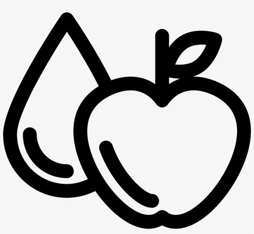 Water Droplet And Apple Outline Comments - Apple And Water Icon, transparent png download