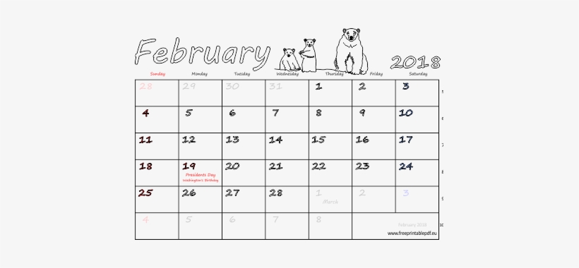 February 2018 Us Holidays - Number, transparent png download