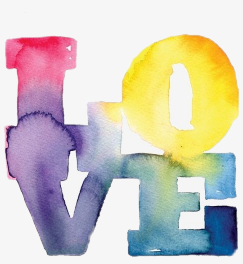 Love Watercolor Valentine Philly - Typography Watercolor, transparent png download