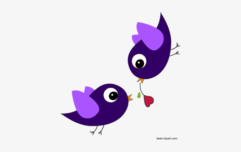 Cute Birds And A Heart, Free Valentine Clip Art - Clip Art, transparent png download