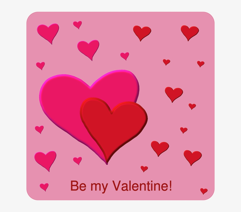 Red, Heart, Valentines, Hearts, Valentine - Valentine Card Png, transparent png download