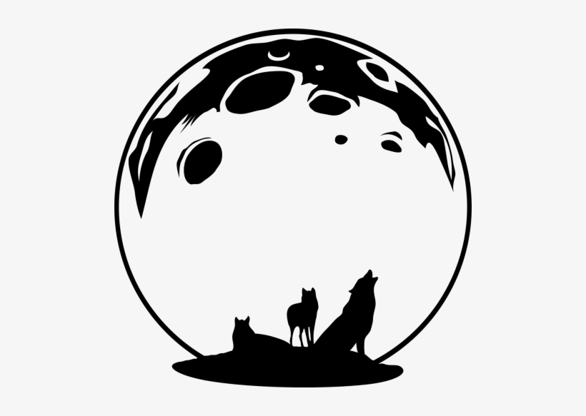 Wolves,howl,moon,the Fullness Of,super Moon,full Moon, - Moon Vinyl Sticker Wall Art, Brown, transparent png download