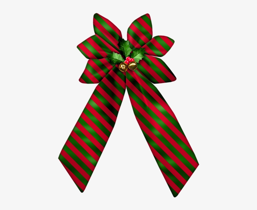 Christmas Striped Bow Png Clipart - Plaid Gift Bow Png, transparent png download