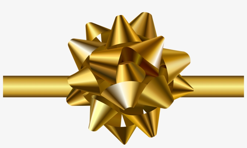 Gold Bow Transparent Png Clip Art Image - Clip Art, transparent png download
