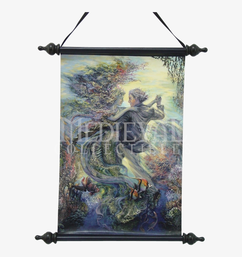 Love Of Mermaid Scroll By Josephine Wall - Design Toscano Tree Of Life Canvas Wall Scroll Tapestry, transparent png download