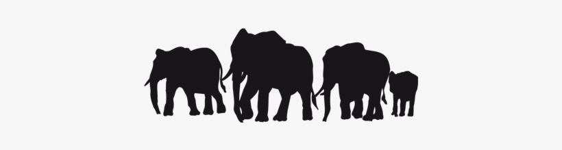 Elefantes, Vinilo Decorativo De Pared - Stickerslug Elephant Family Vinyl Wall Sticker Decal,, transparent png download
