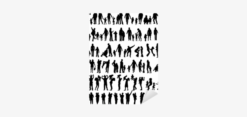 Mother And Children Silhouettes Tattoo, transparent png download