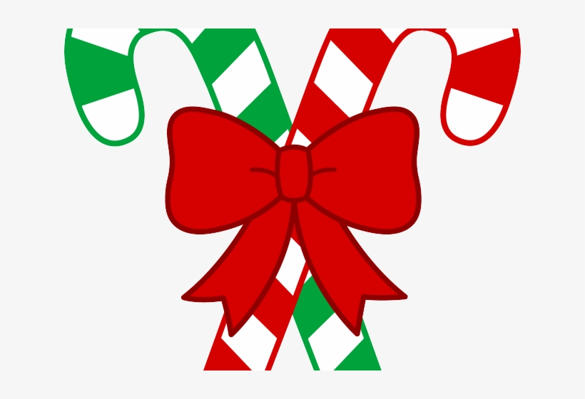 Christmas Bow Clipart - Candy Cane Clip Art, transparent png download
