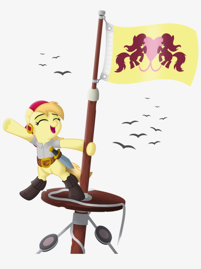 Lumorn, Bipedal, Crow's Nest, Cute, Flag, Noi, Outfit, - Mlp Ponyville Flag, transparent png download